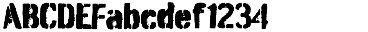 Burnaby Stencil typeface specimen.