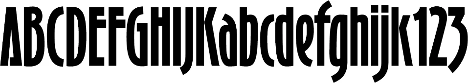 Gameness typeface specimen.