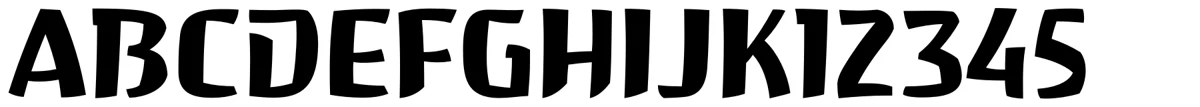 Hayate typeface specimen.