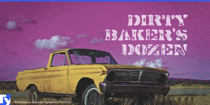 Muestra de la tipografía Dirty Baker’s Dozen