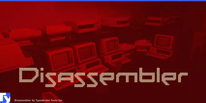 Disassembler typeface specimen