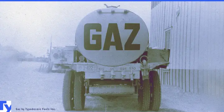 Muestra de la tipografía Gaz