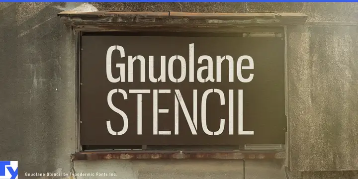 Muestra de la tipografía Gnuolane Stencil