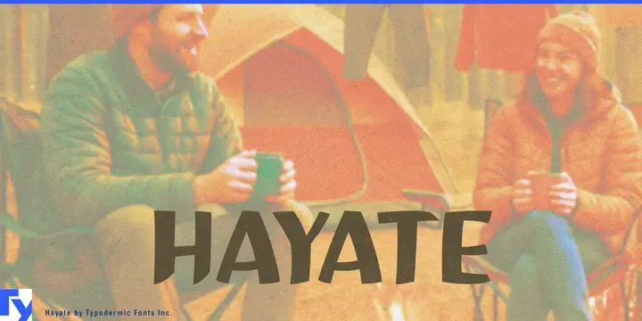Muestra de la tipografía Hayate
