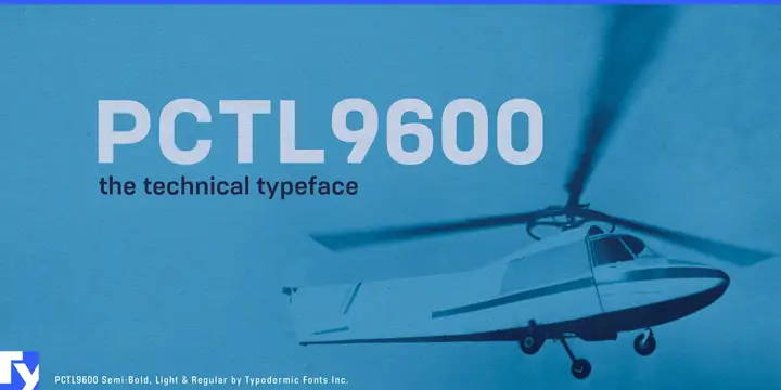 Pctl9600 typeface specimen