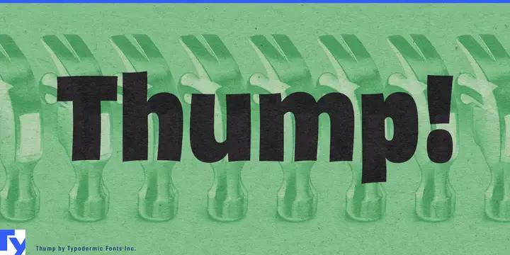 Muestra de la tipografía Thump