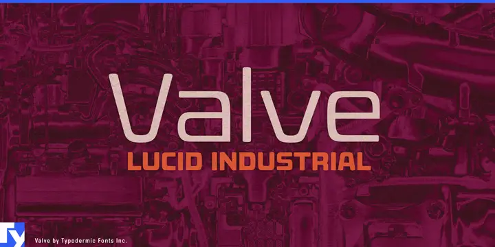 Valve typeface specimen