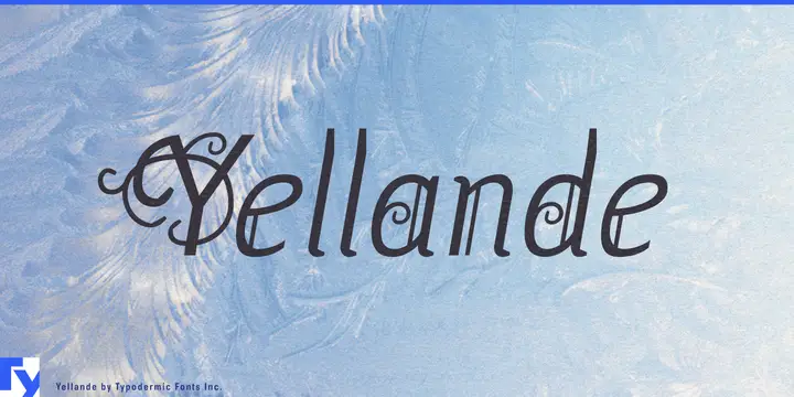 Yellande typeface specimen