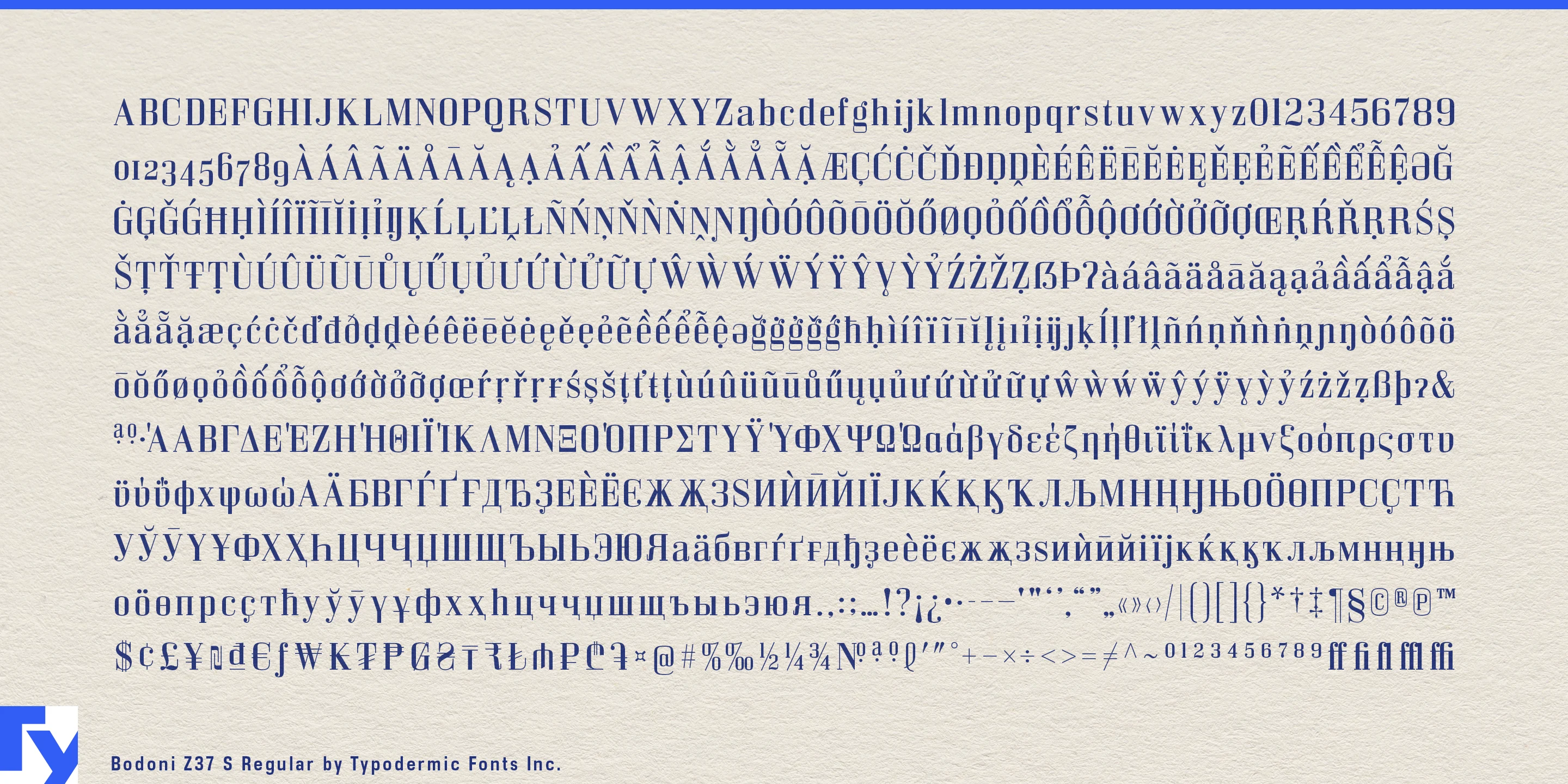 Schriftmuster 5 von Bodoni Z37
