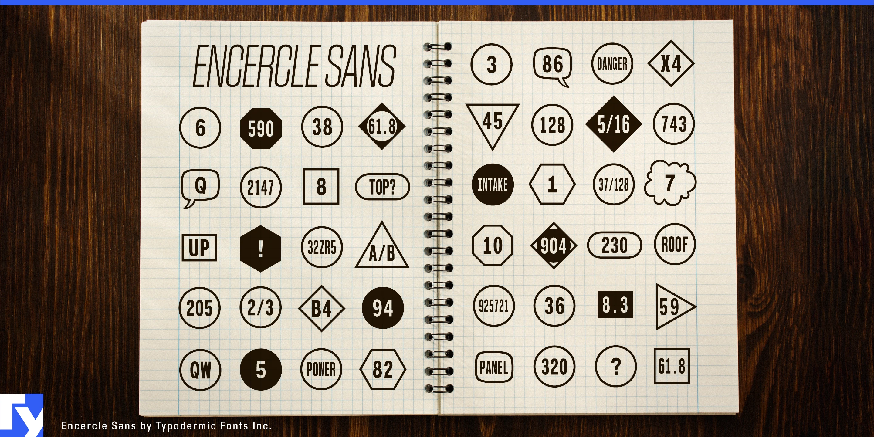 Schriftmuster 1 von Encercle Draft